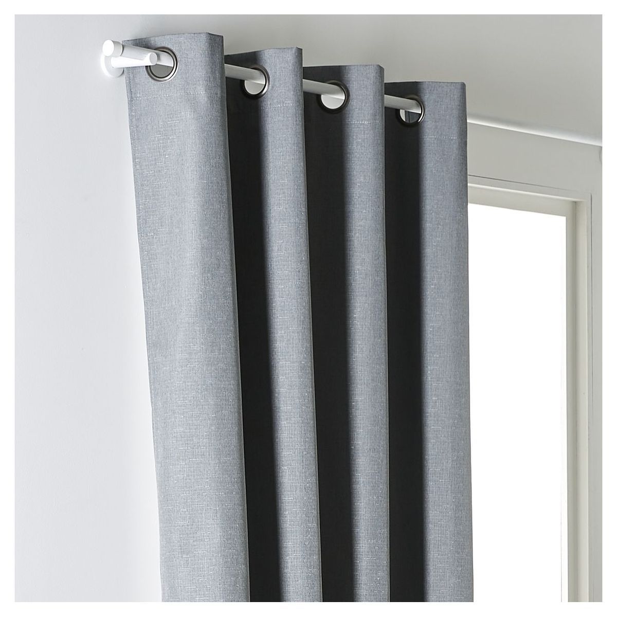 TODAY Rideau uni occultant effet Lin à oeillets