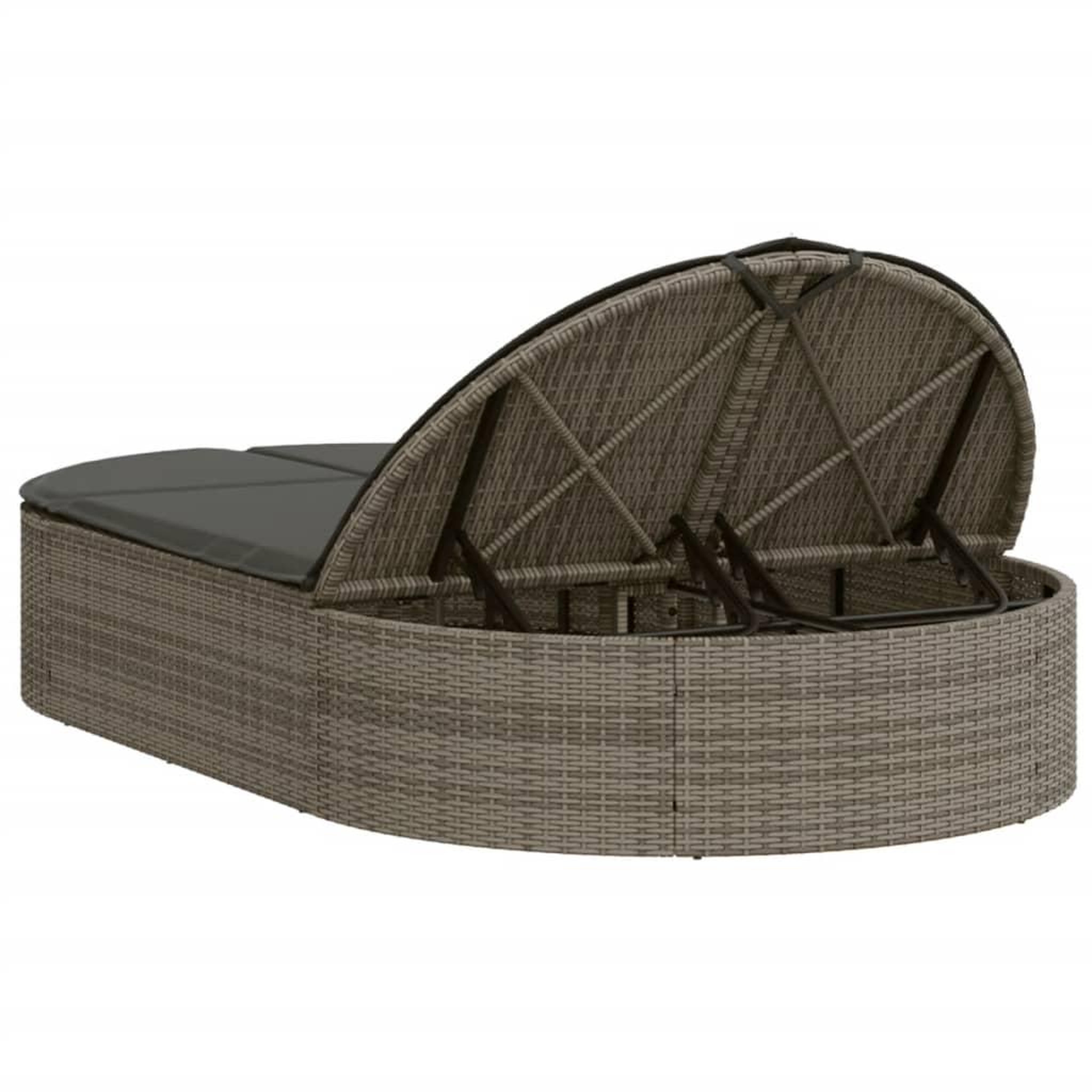 Voir la diapositive 5 : VIDAXL Chaise longue double avec coussins gris resine tressee