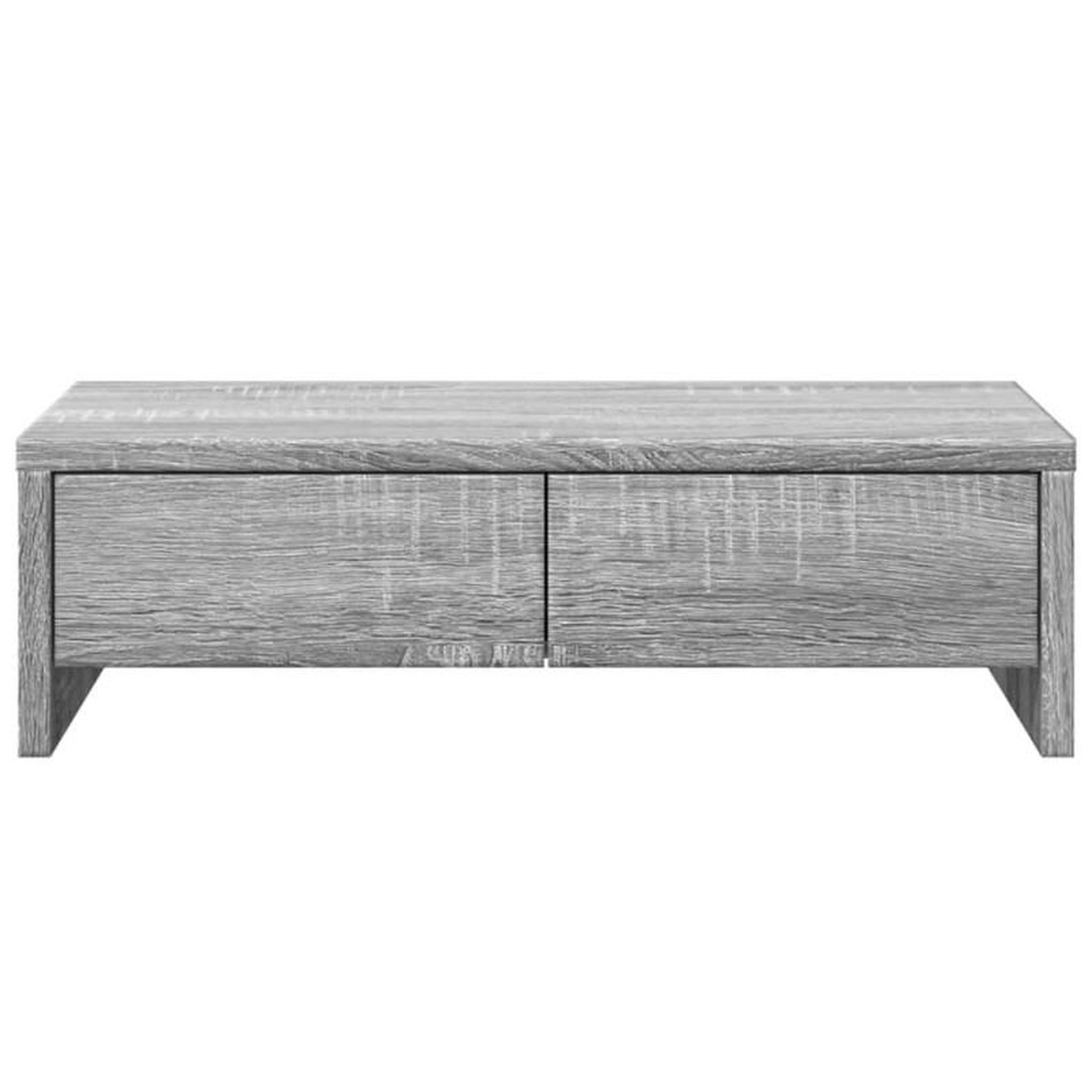 Voir la diapositive 4 : VIDAXL Support de moniteur avec tiroirs sonoma gris bois d ingénierie