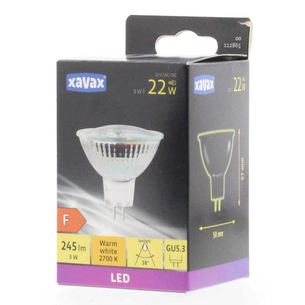 XAVAX Ampoule LED GU5.3 3W MR16