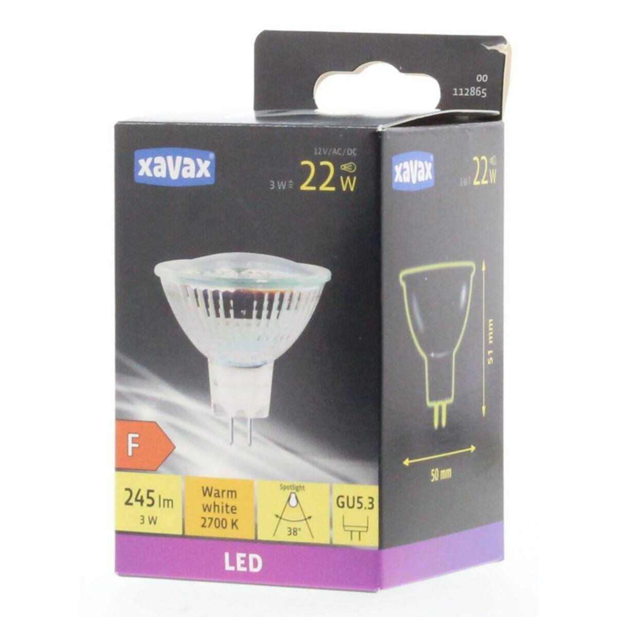 XAVAX Ampoule LED GU5.3 3W MR16