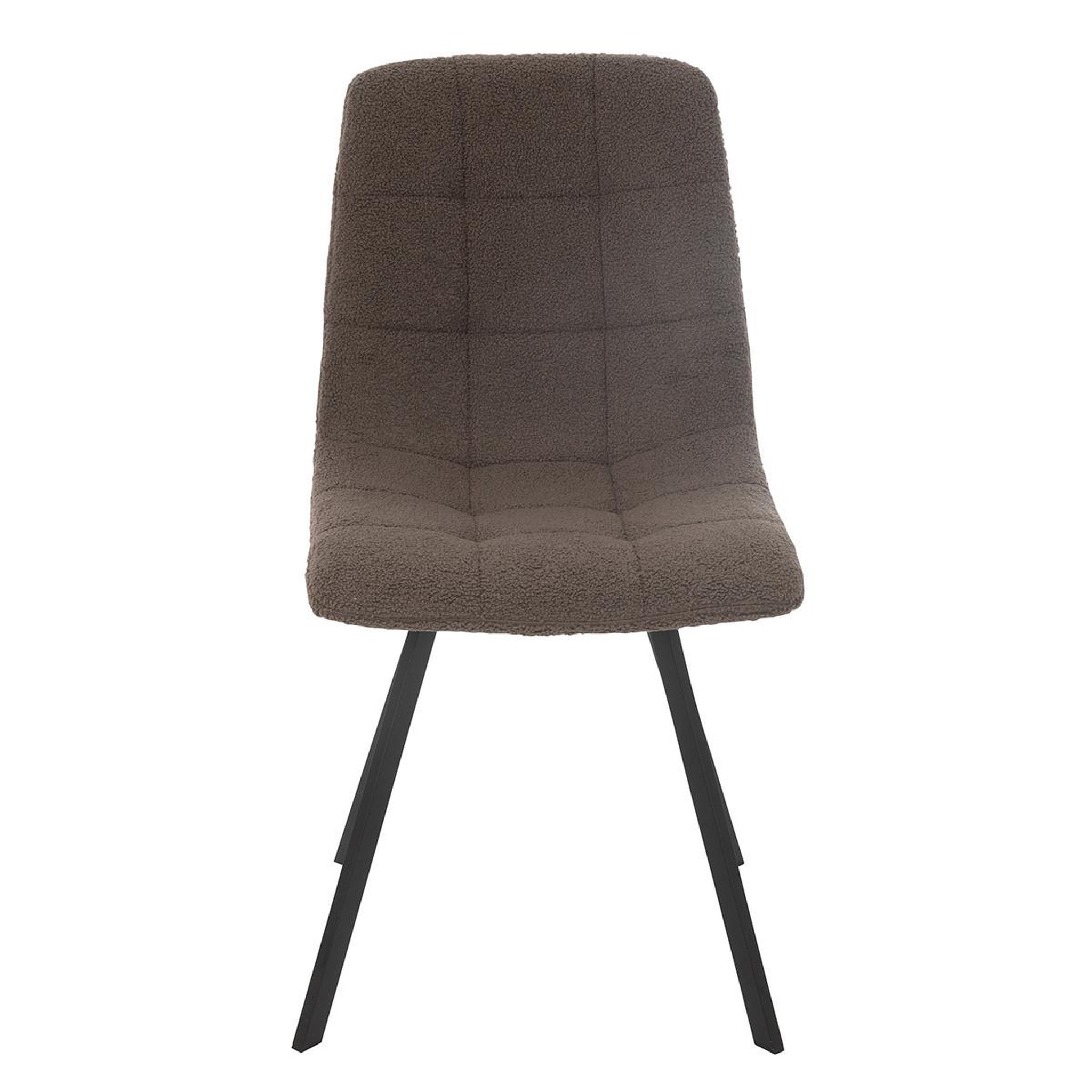 Voir la diapositive 2 : J-LINE Chaise matelassée bouclette  clark  85cm marron