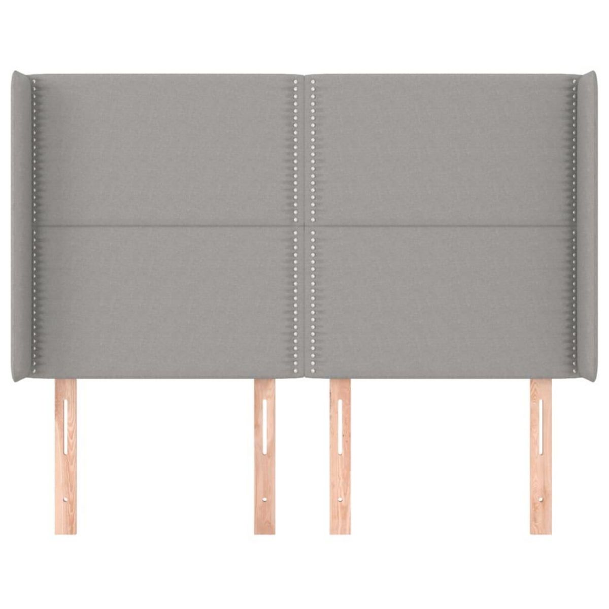 VIDAXL Tete de lit avec oreilles Gris clair 147x16x118/128 cm Tissu