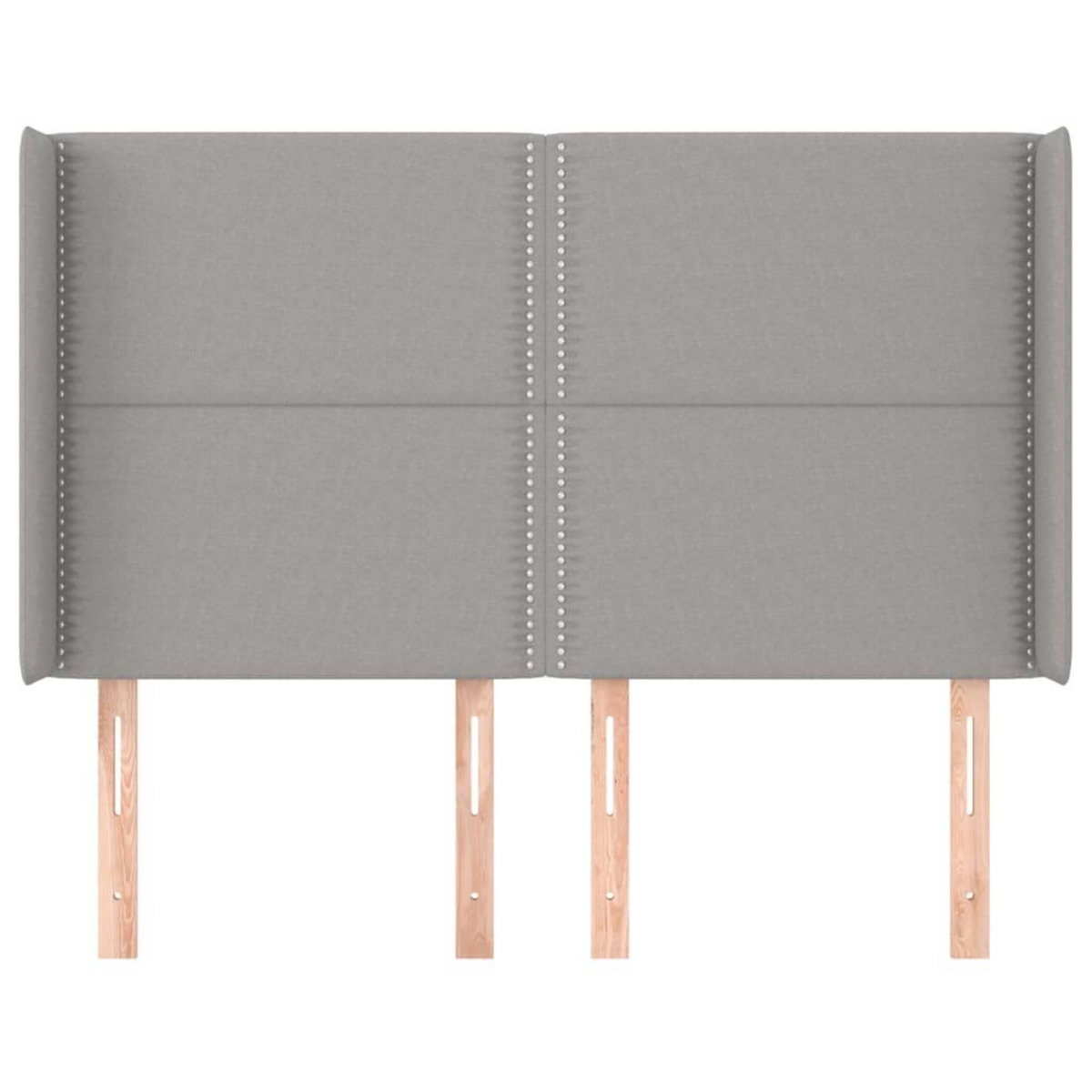 VIDAXL Tete de lit avec oreilles Gris clair 147x16x118/128 cm Tissu