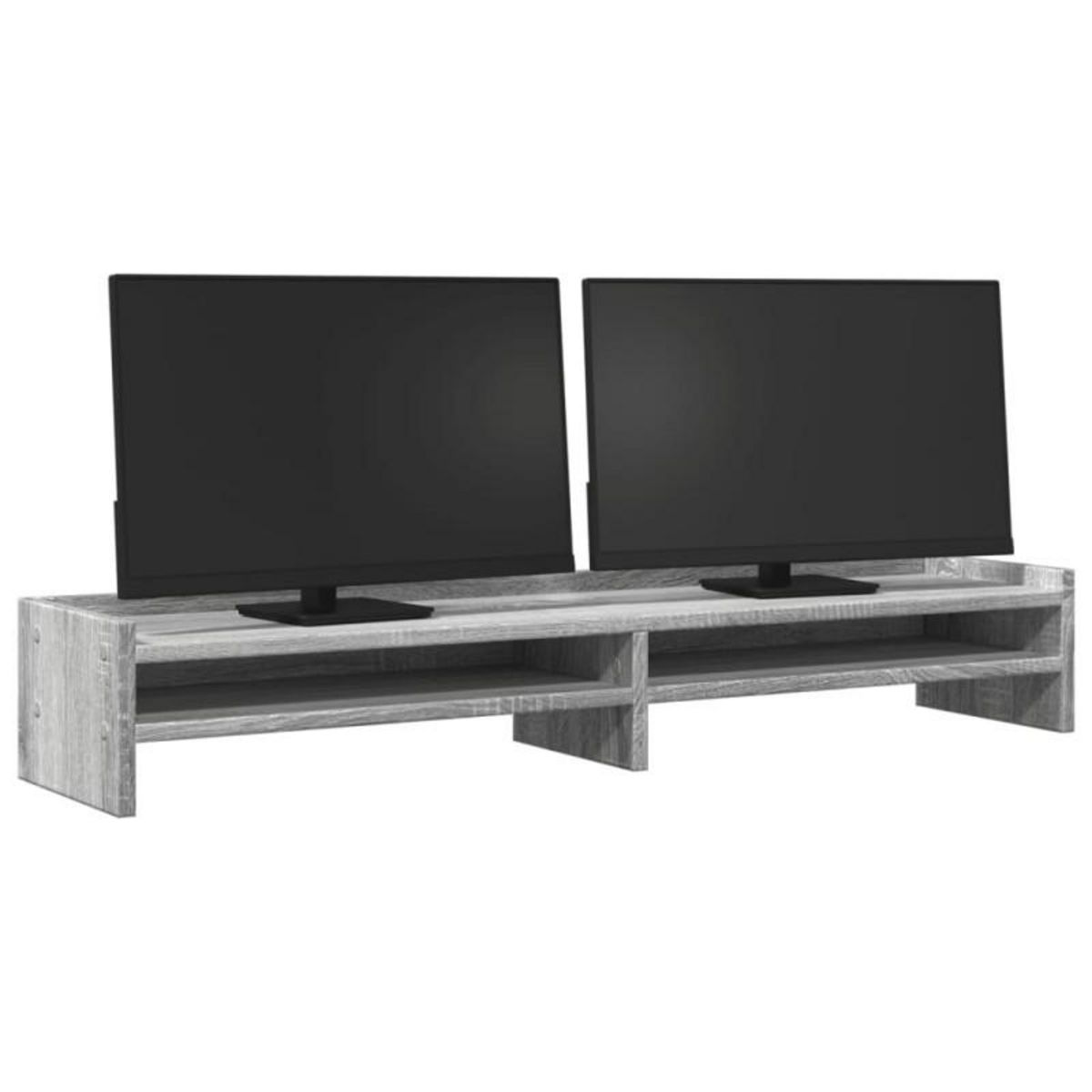 VIDAXL Support de moniteur sonoma gris 100x24x16 cm bois d ingénierie