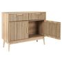 Voir la diapositive 3 : The Home Deco Factory Buffet 2 tiroirs et 2 portes Saulk en bois - Marron