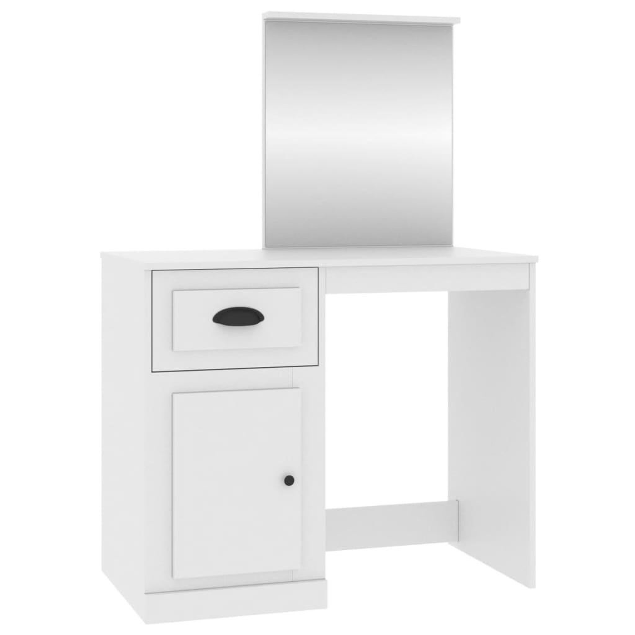 Voir la diapositive 2 : VIDAXL Coiffeuse avec miroir blanc 90x50x132,5 cm bois d'ingenierie