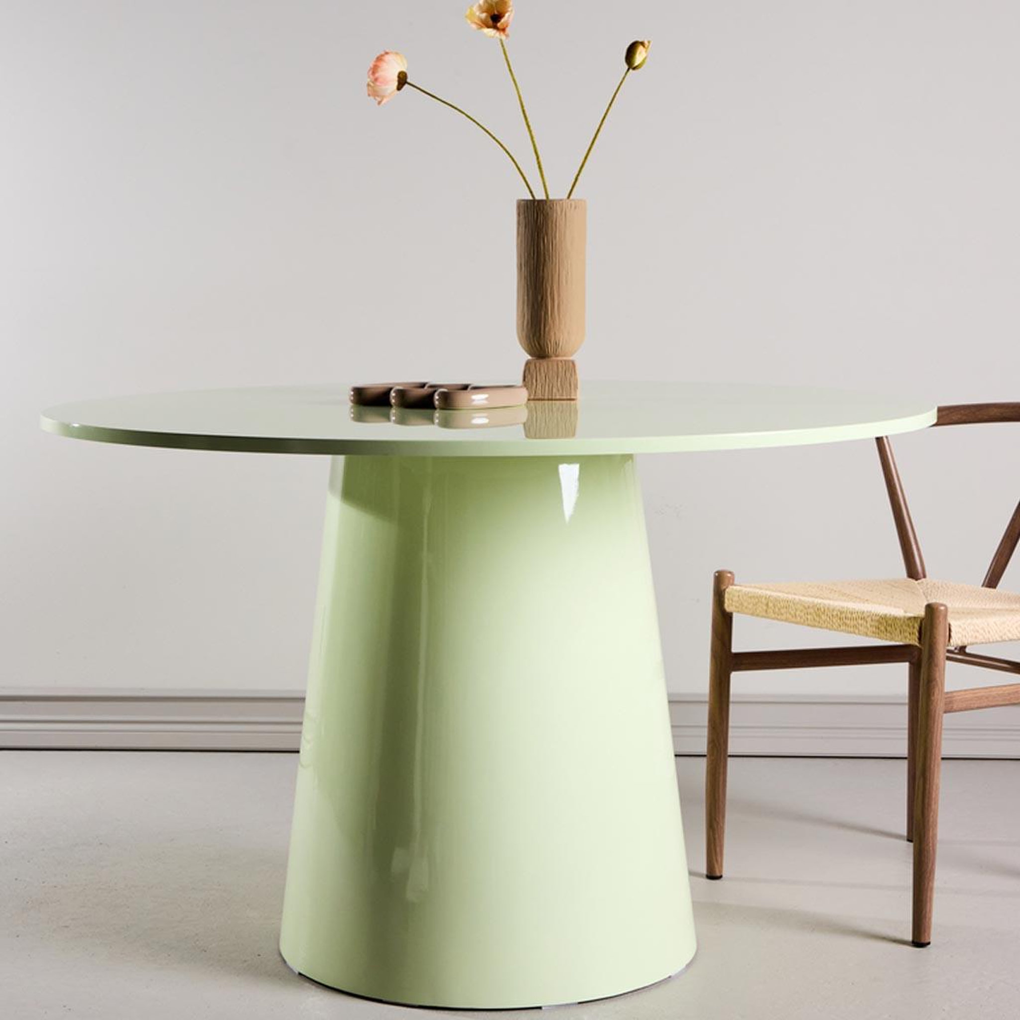Voir la diapositive 2 : Paris Prix Table à manger ronde  lanzi  120cm vert clair