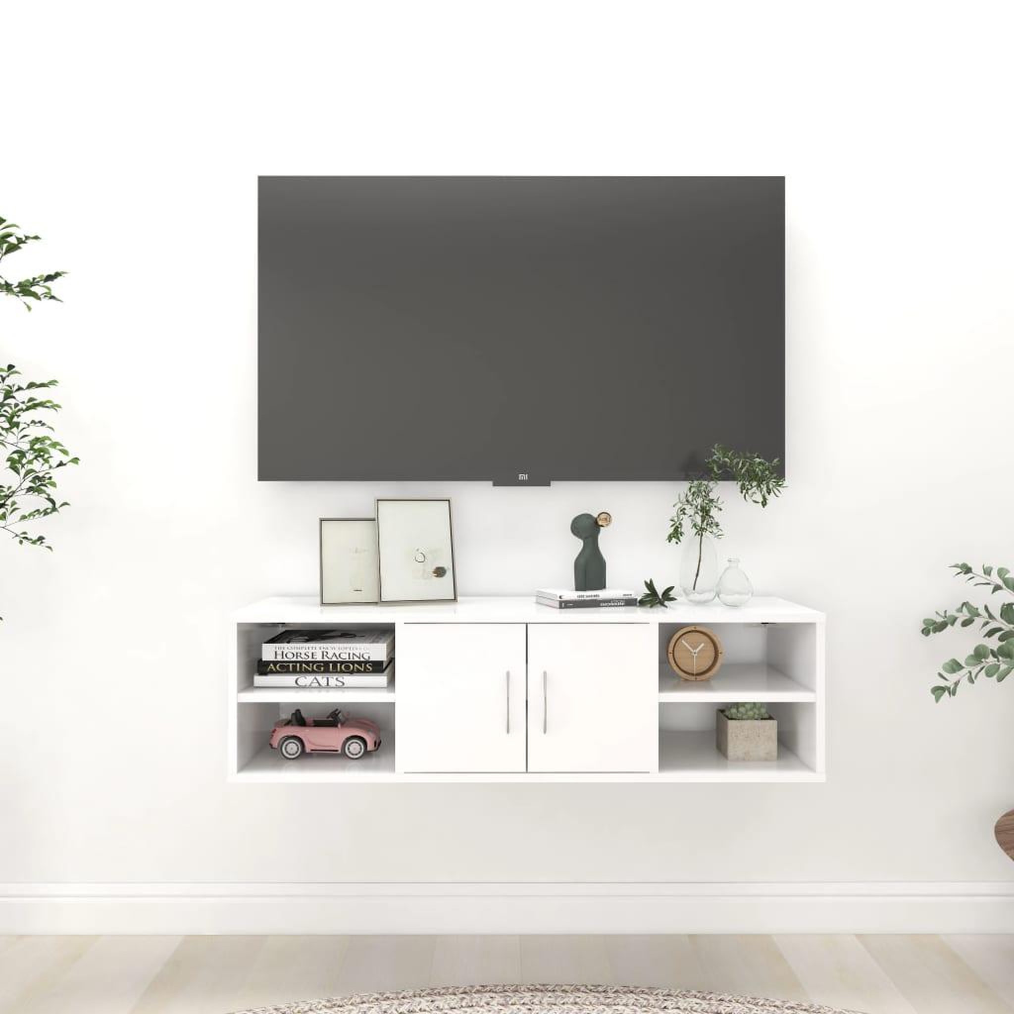 Voir la diapositive 1 : VIDAXL Etagere murale Blanc 102x30x29 cm Bois d'ingenierie