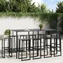 Voir la diapositive 1 : VIDAXL Ensemble de bar de jardin 11 pcs noir acier enduit de poudre