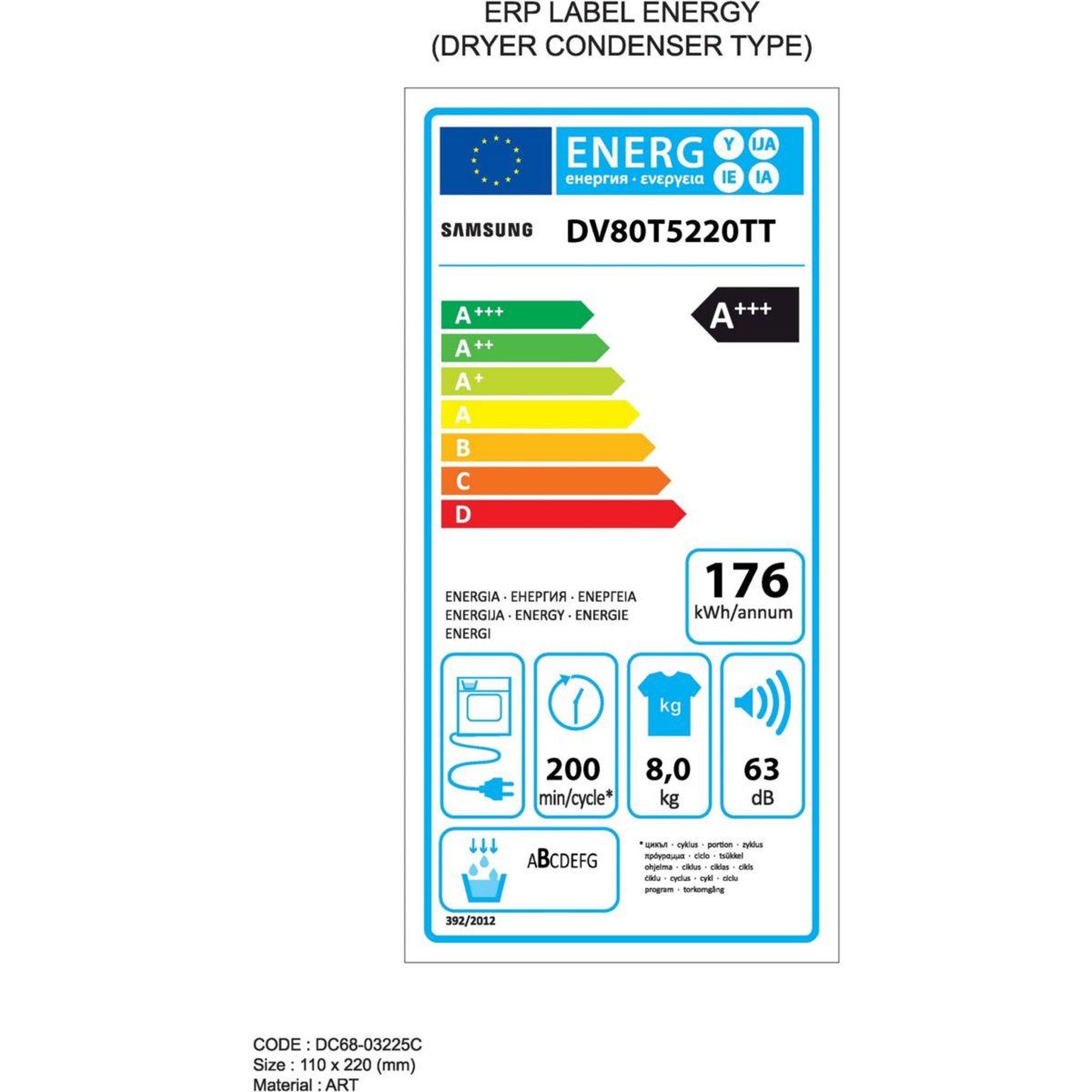 Voir la diapositive 6 : Samsung Sèche linge pompe à chaleur DV80T5220TT