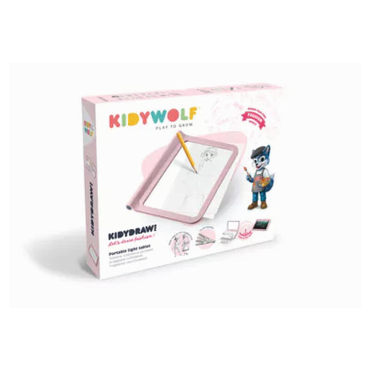 KIDYWOLF Tablette lumineuse nomade rose