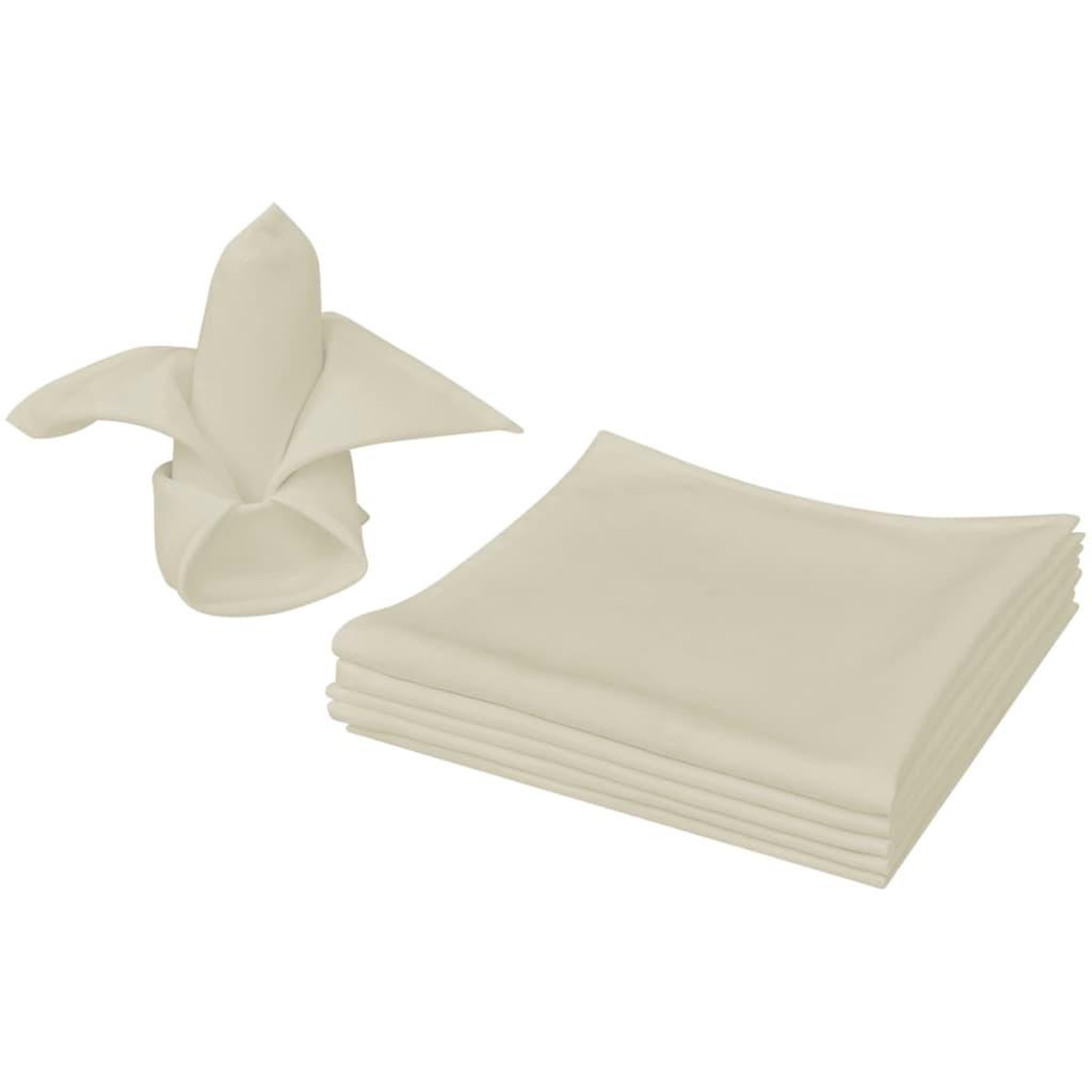 VIDAXL Serviettes de table 10 pcs Creme 50x50 cm