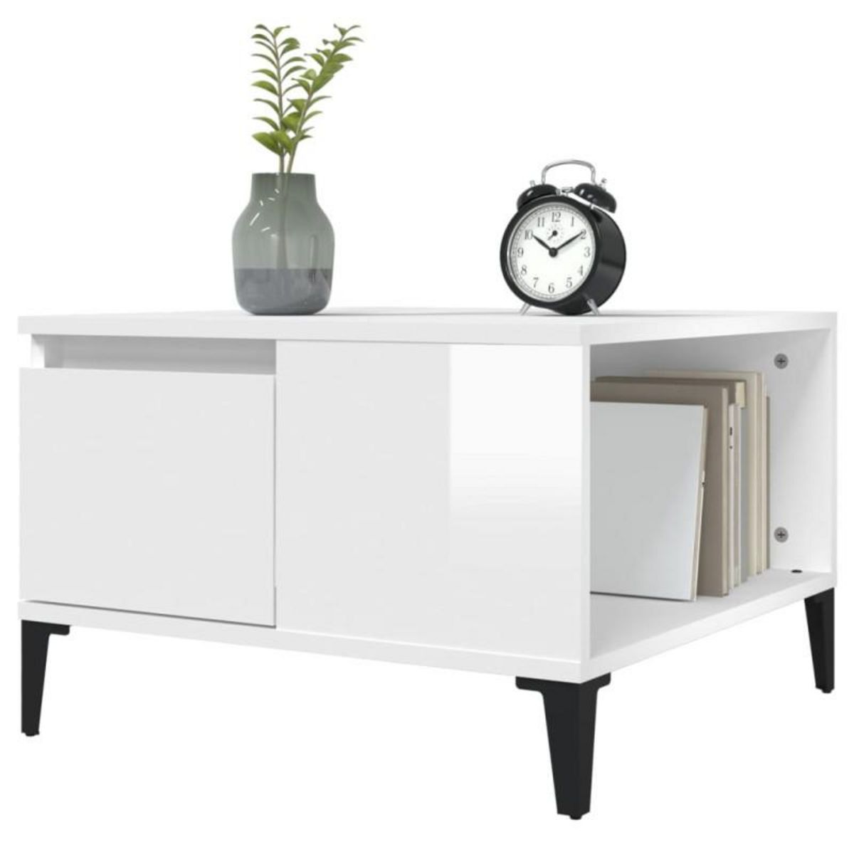 VIDAXL Table basse blanc brillant 55x55x36,5 cm bois d ingénierie