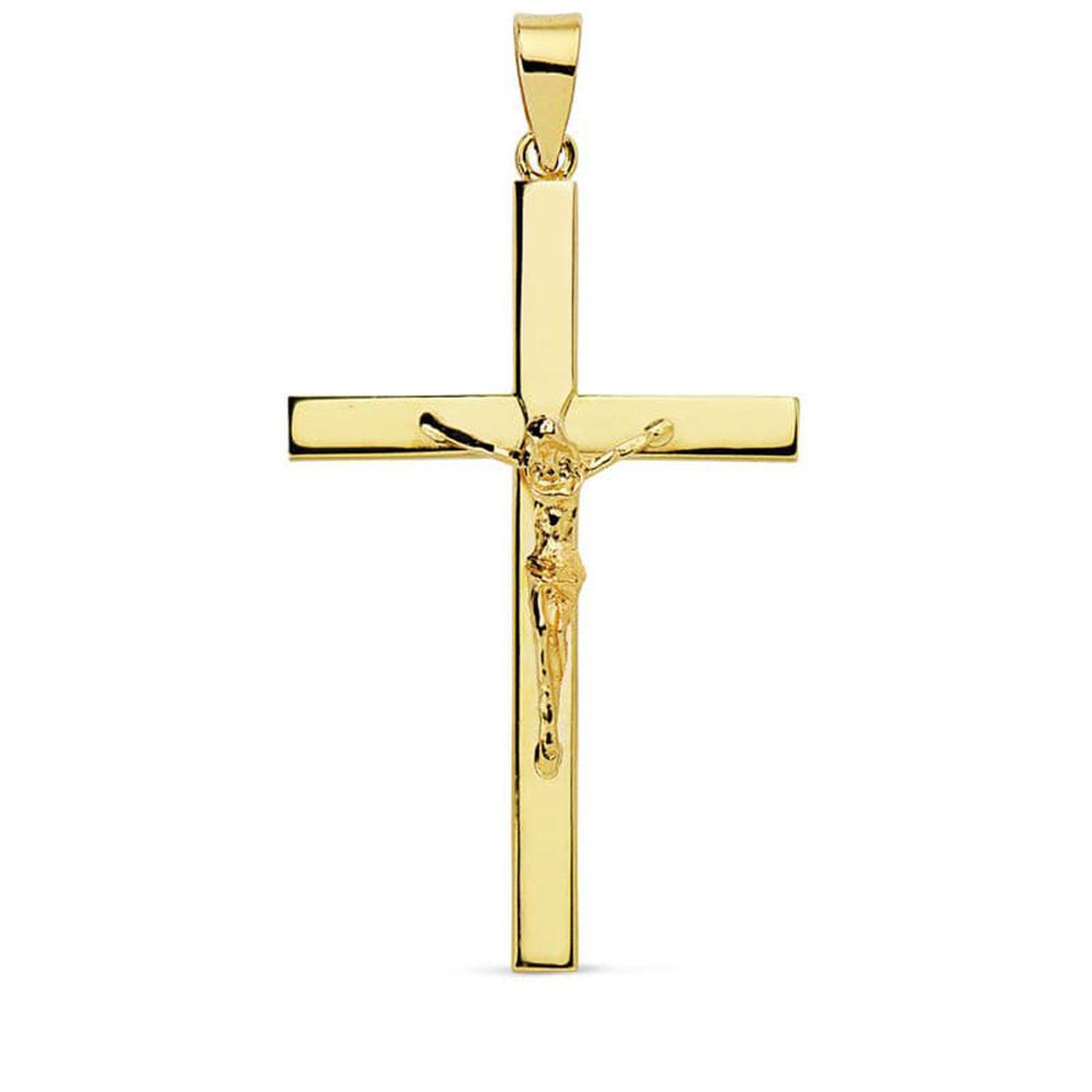 L'ATELIER D'AZUR Pendentif  - Médaille Christ sur la Croix Or 18 Carats 750 Jaune - Chaines Offertes