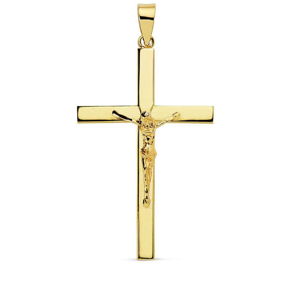 L'ATELIER D'AZUR Pendentif  - Médaille Christ sur la Croix Or 18 Carats 750 Jaune - Chaines Offertes