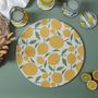 Voir la diapositive 2 : Paris Prix Set de Table Rond Imprimé  Citron  38cm Jaune