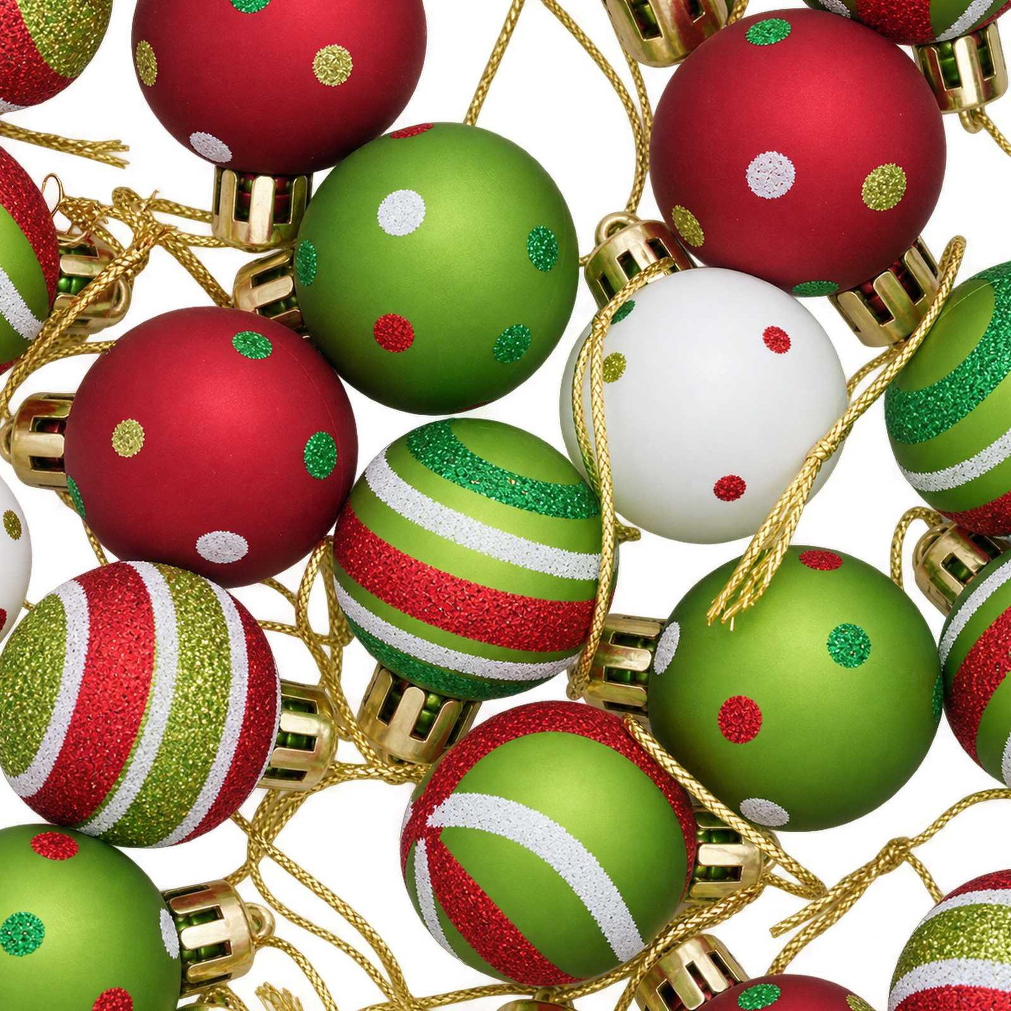Voir la diapositive 6 : VIDAXL Ensemble de boules de Noël 72 pc Vert clair, blanc et rouge