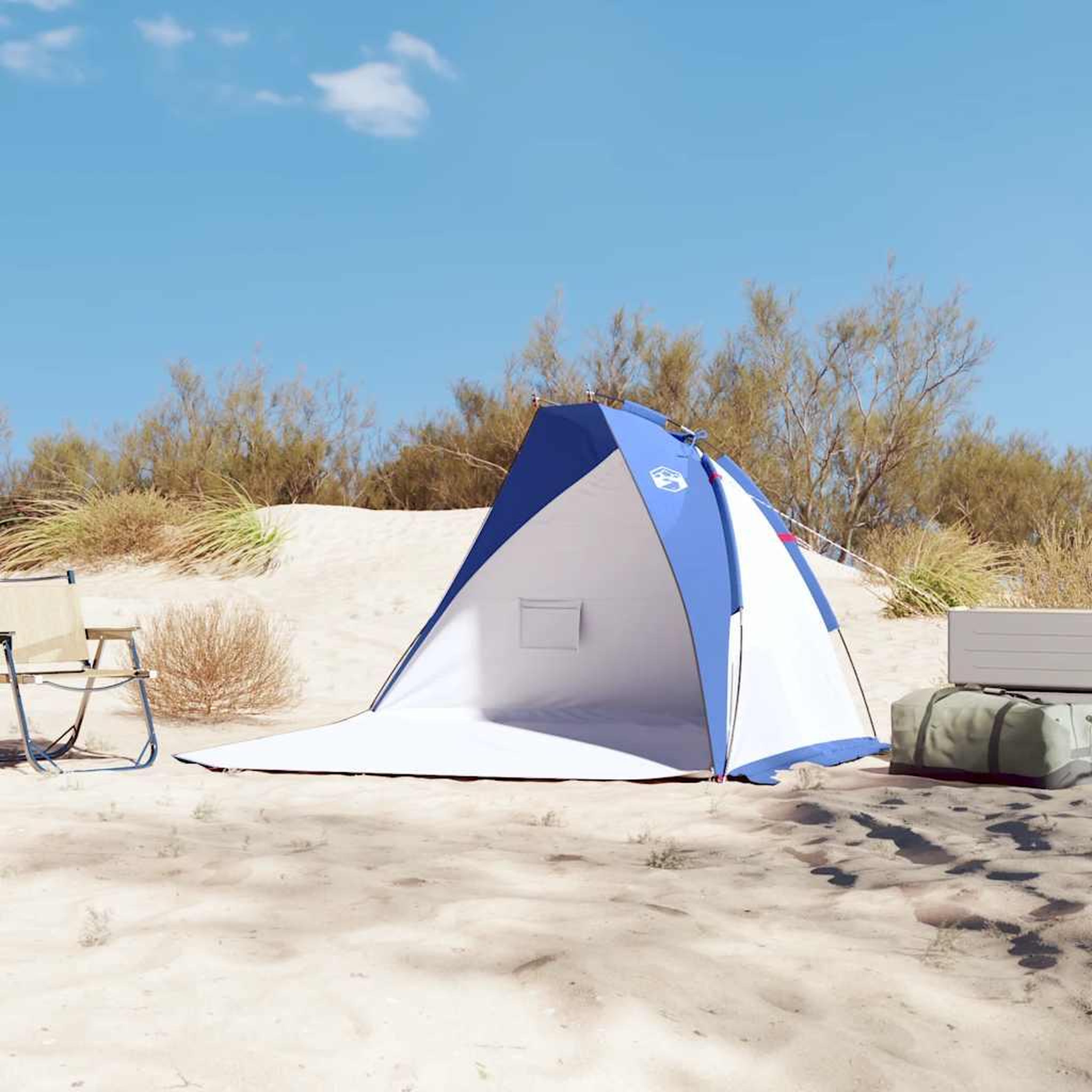 Voir la diapositive 3 : VIDAXL Tente de plage bleu azure 268x223x125 cm 185T polyester