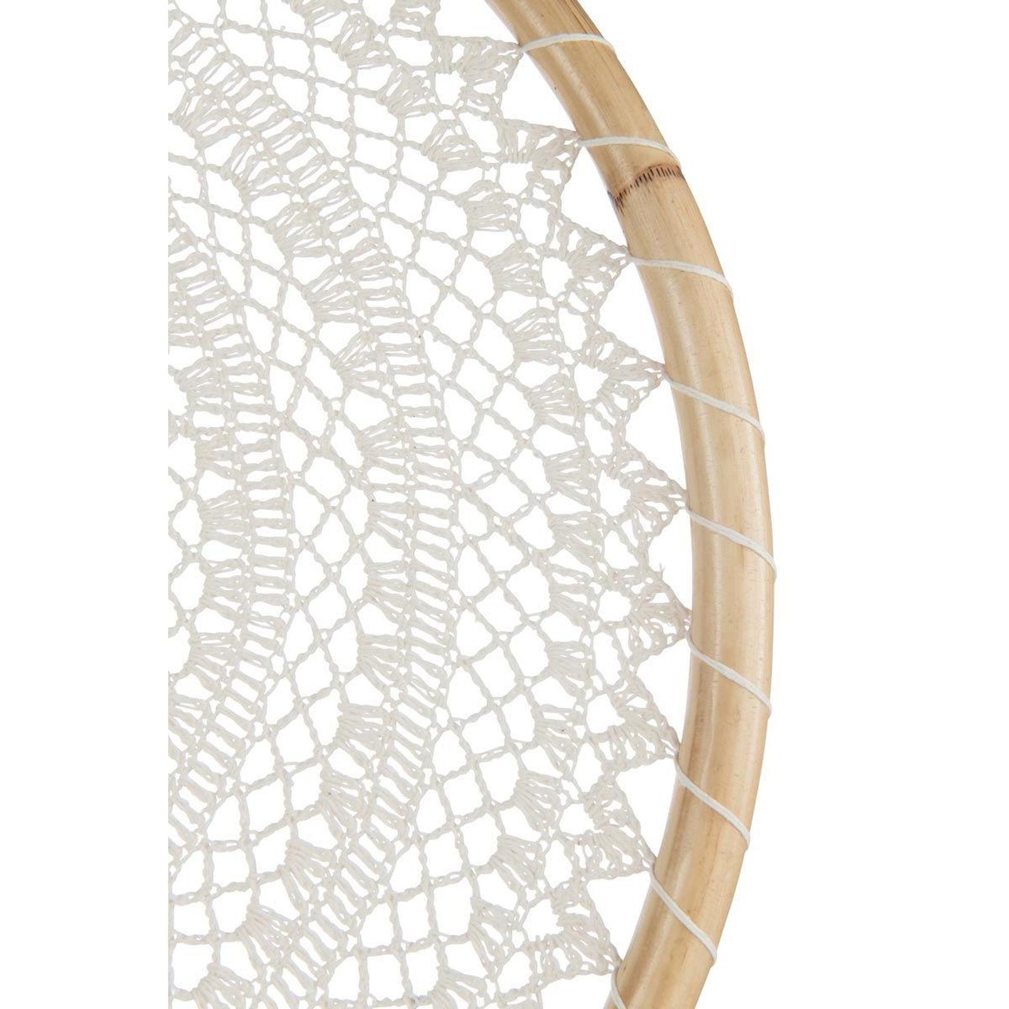 Voir la diapositive 2 : J-LINE Attrape-rêves déco en coton  fiona  145cm blanc