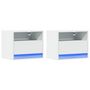 Voir la diapositive 3 : VIDAXL Tables de chevet murales avec lumieres LED 2 pcs blanc