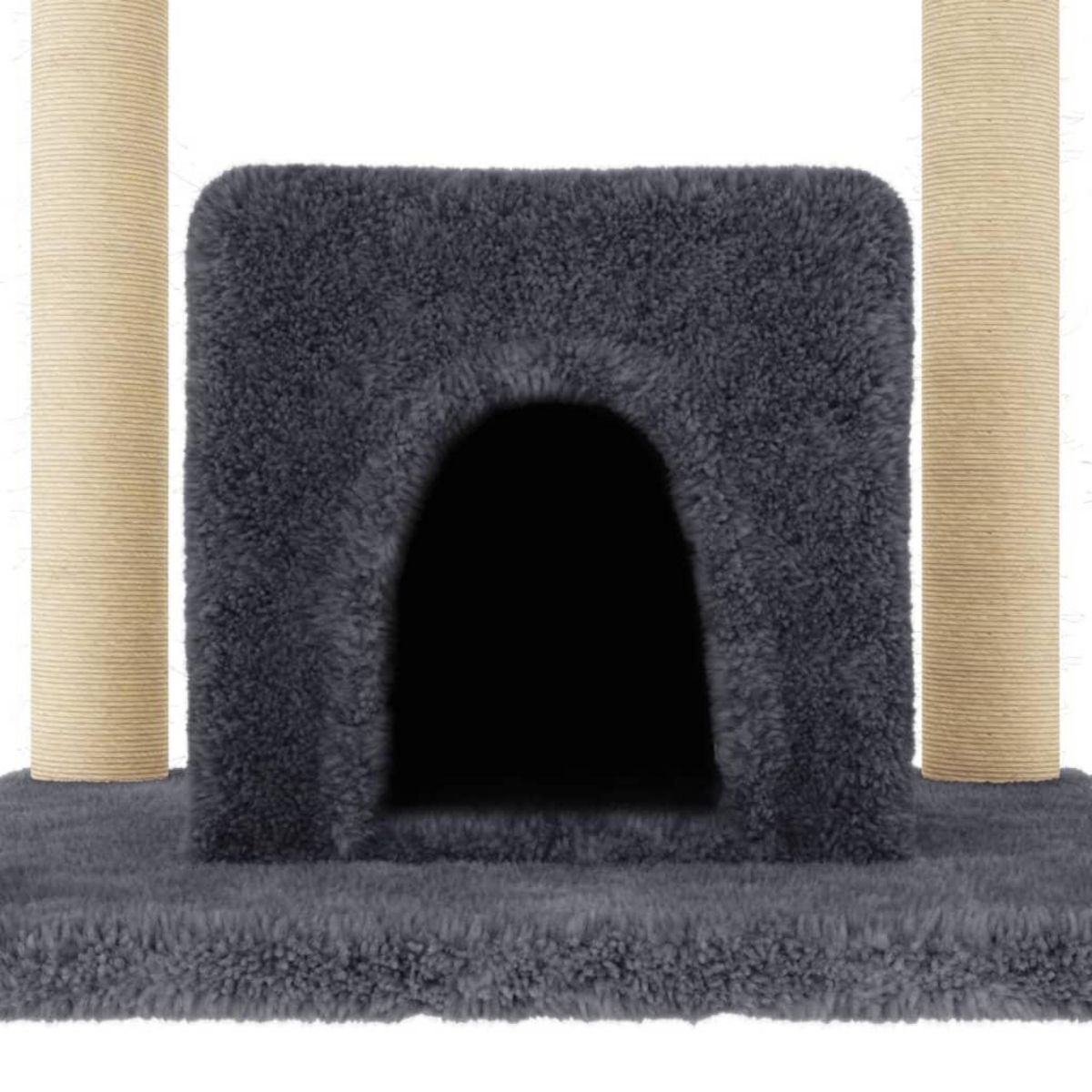 VIDAXL Arbre a chat avec griffoirs en sisal Gris fonce 154 cm