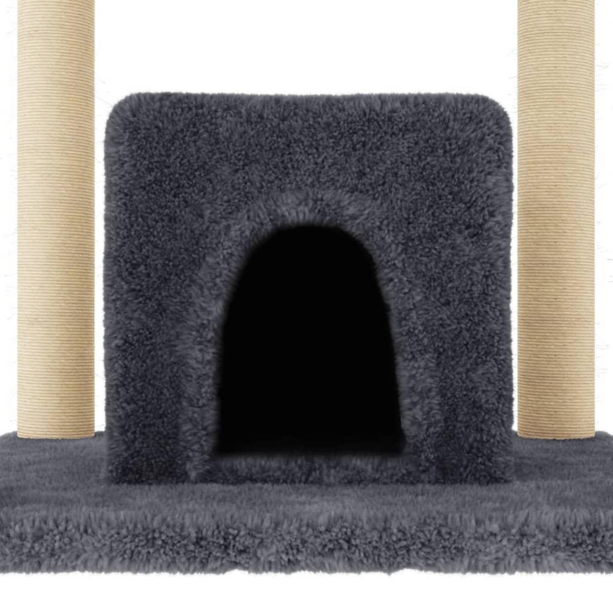 VIDAXL Arbre a chat avec griffoirs en sisal Gris fonce 154 cm
