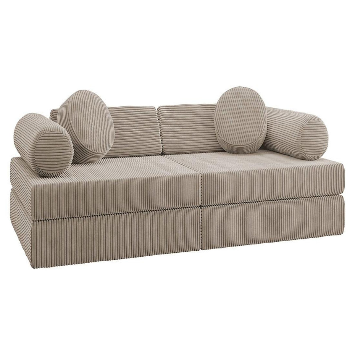 BEST MOBILIER Ines - canapé droit 2 places en velours côtelé