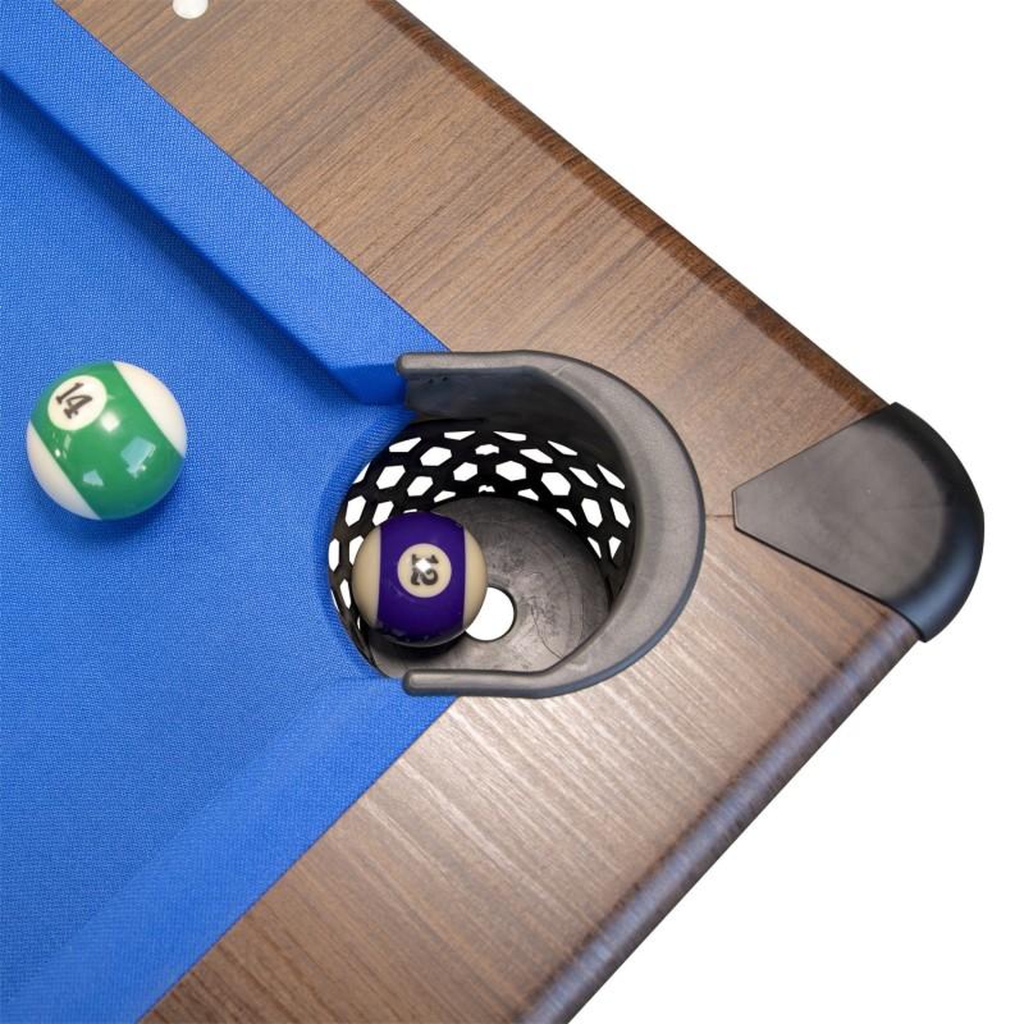 Voir la diapositive 5 : PLAY4FUN Billard Américain AMBIANCE 7Ft - 226,5 x 126,5 x 80 cm avec accessoires et plateau dînatoire - Couleur Chêne