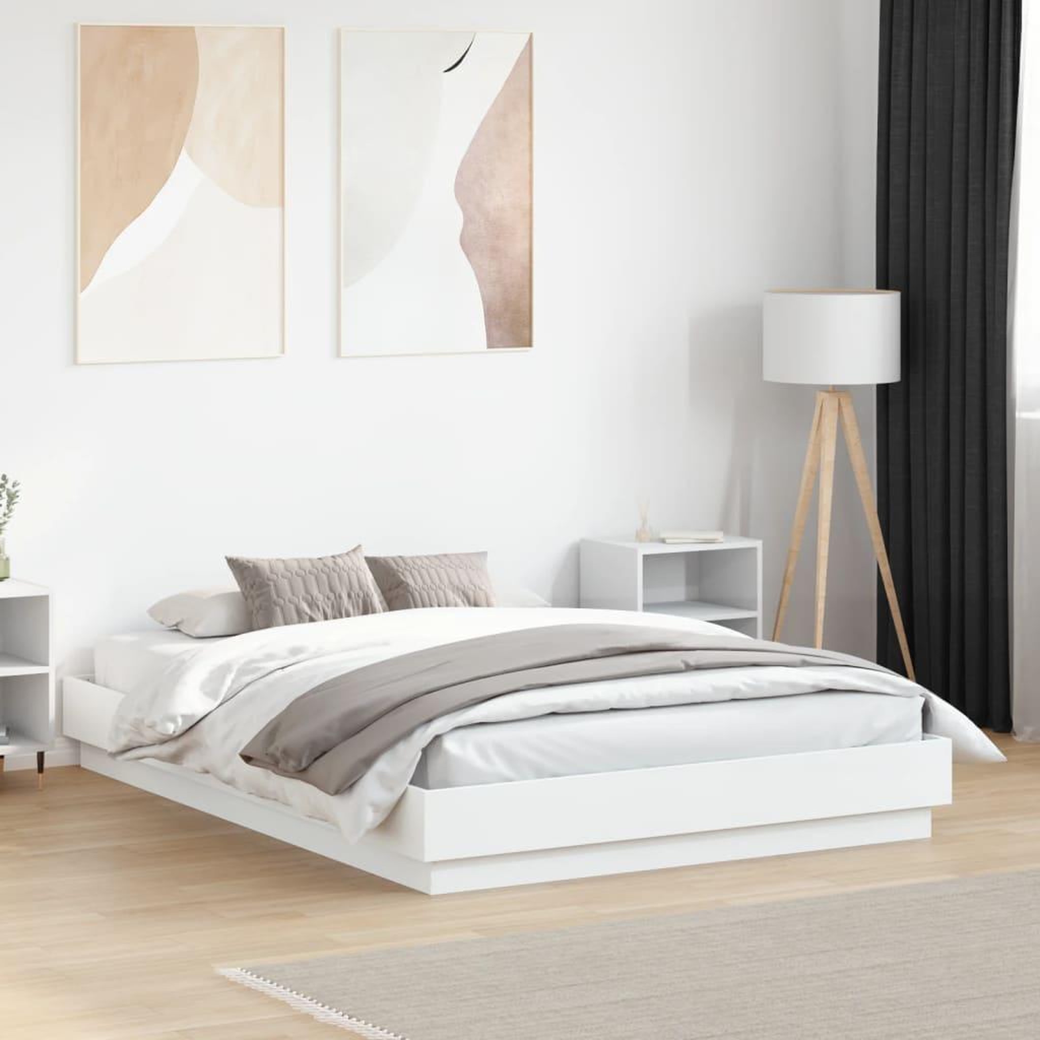 VIDAXL Cadre de lit sans matelas blanc 140x190 cm