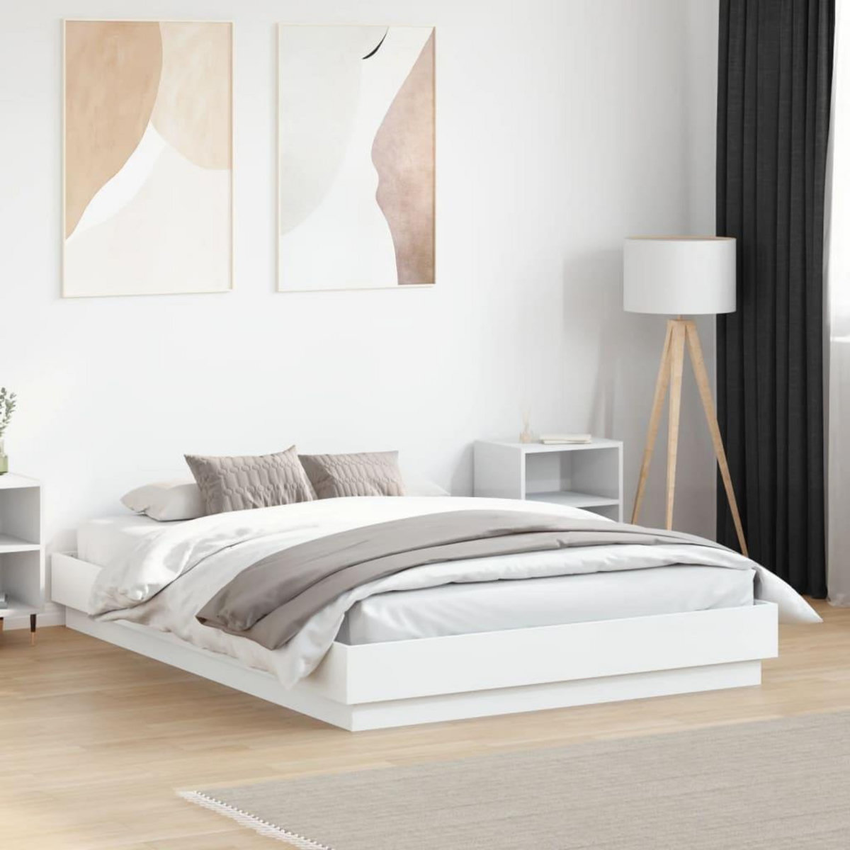 VIDAXL Cadre de lit sans matelas blanc 140x190 cm
