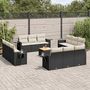 Voir la diapositive 1 : VIDAXL Salon de jardin avec coussins 13 pcs noir resine tressee