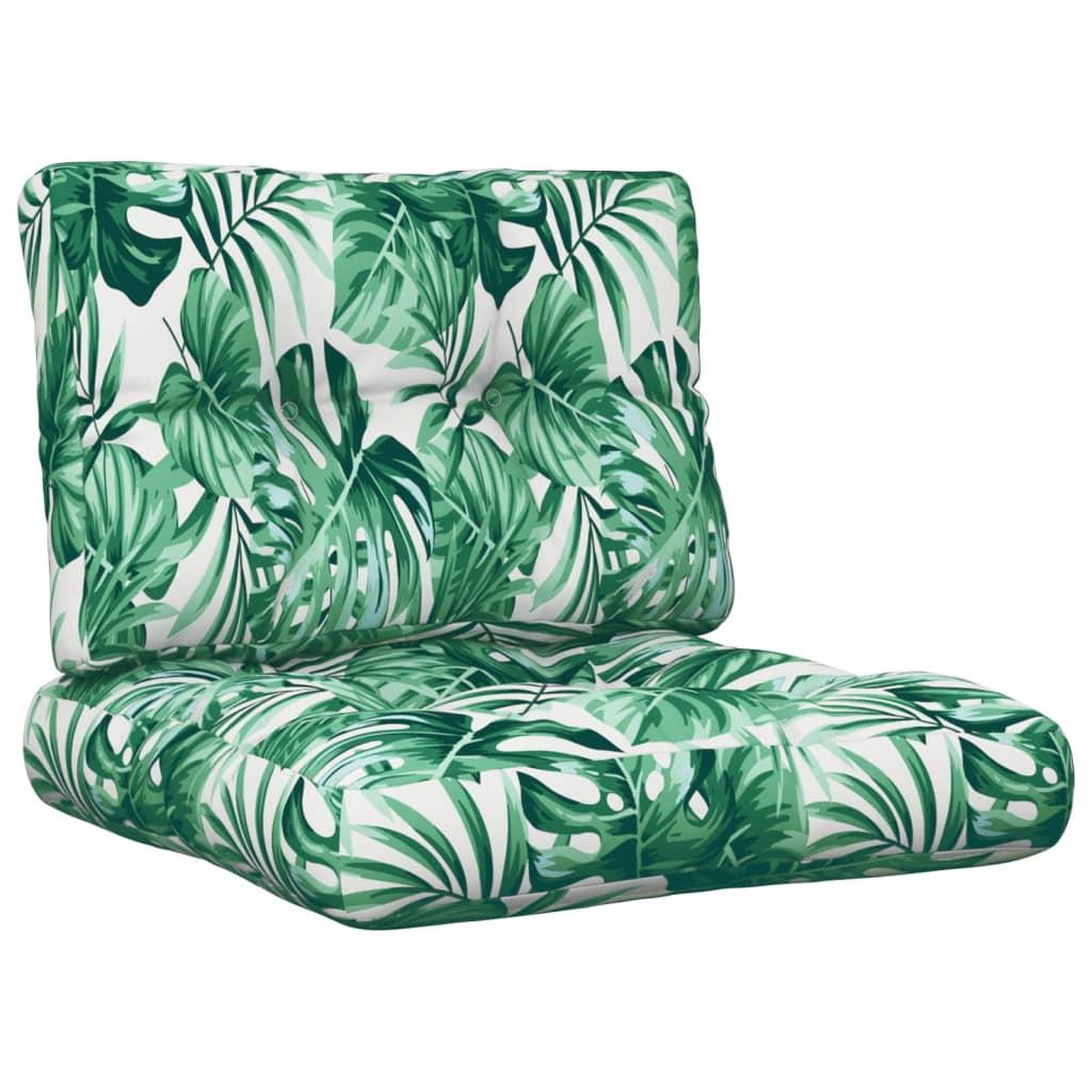 Voir la diapositive 2 : VIDAXL Coussins de palette lot de 2 motif de feuilles tissu