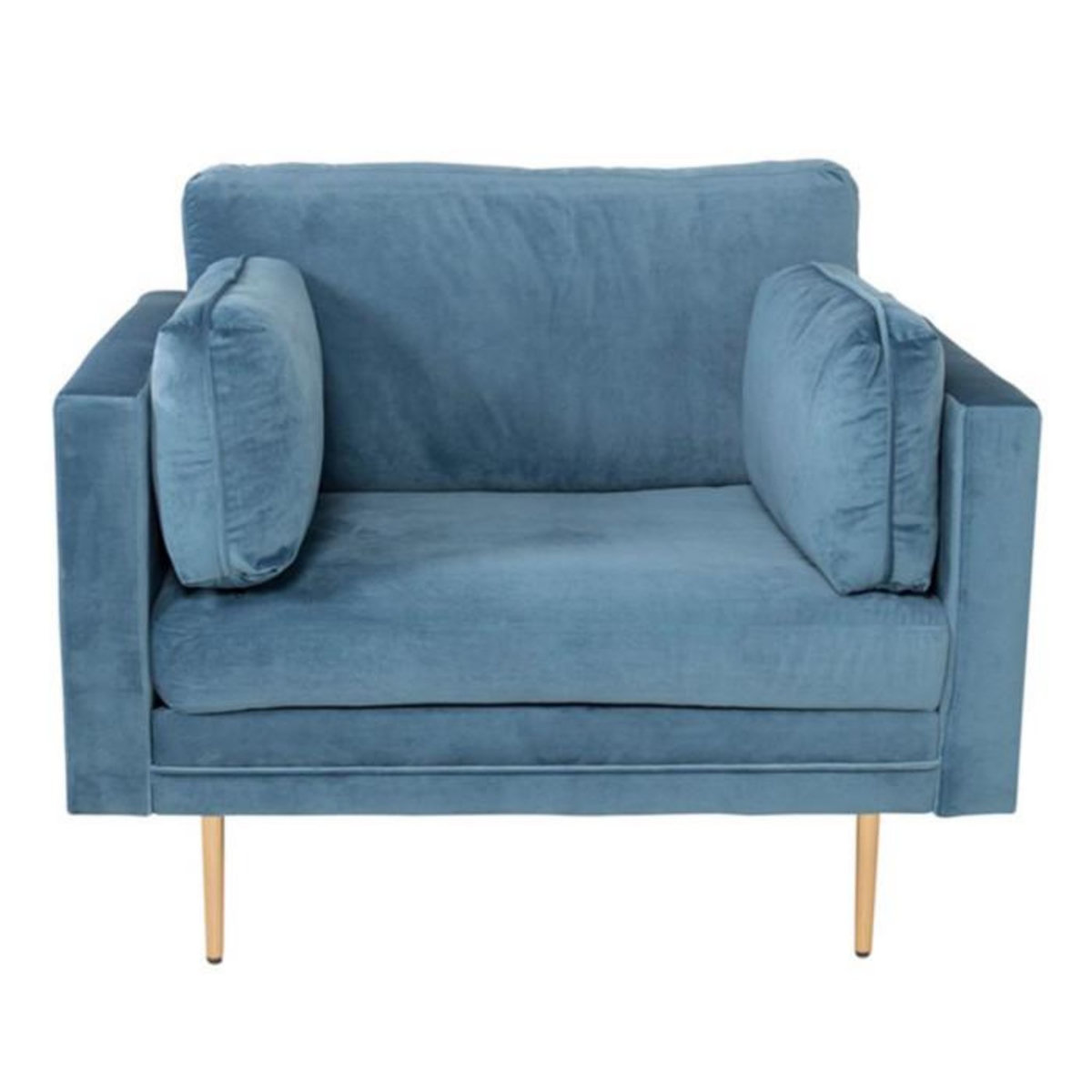 Paris Prix Fauteuil Design en Velours  Boom  110cm Bleu