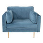 Voir la diapositive 1 : Paris Prix Fauteuil Design en Velours  Boom  110cm Bleu