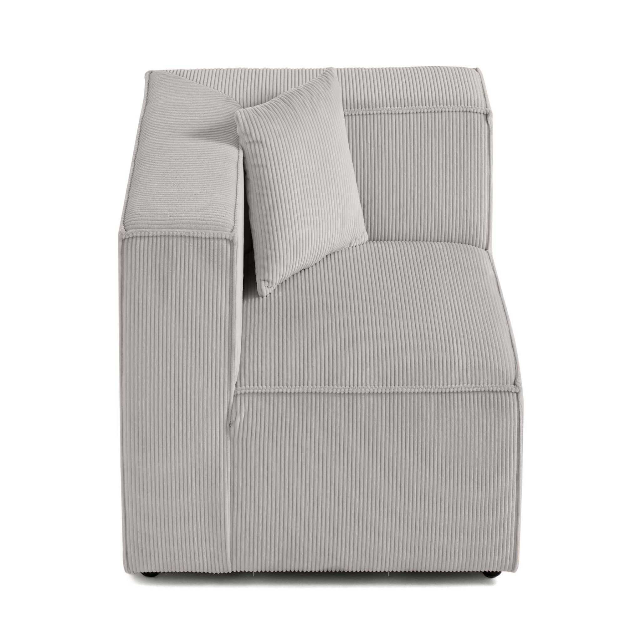 Voir la diapositive 1 : BEST MOBILIER Arty - module d'assise d'angle réversible - en velours côtelé