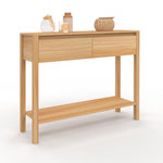 ID MARKET Console 2 tiroirs TOSCANE 1 étagère effet teck