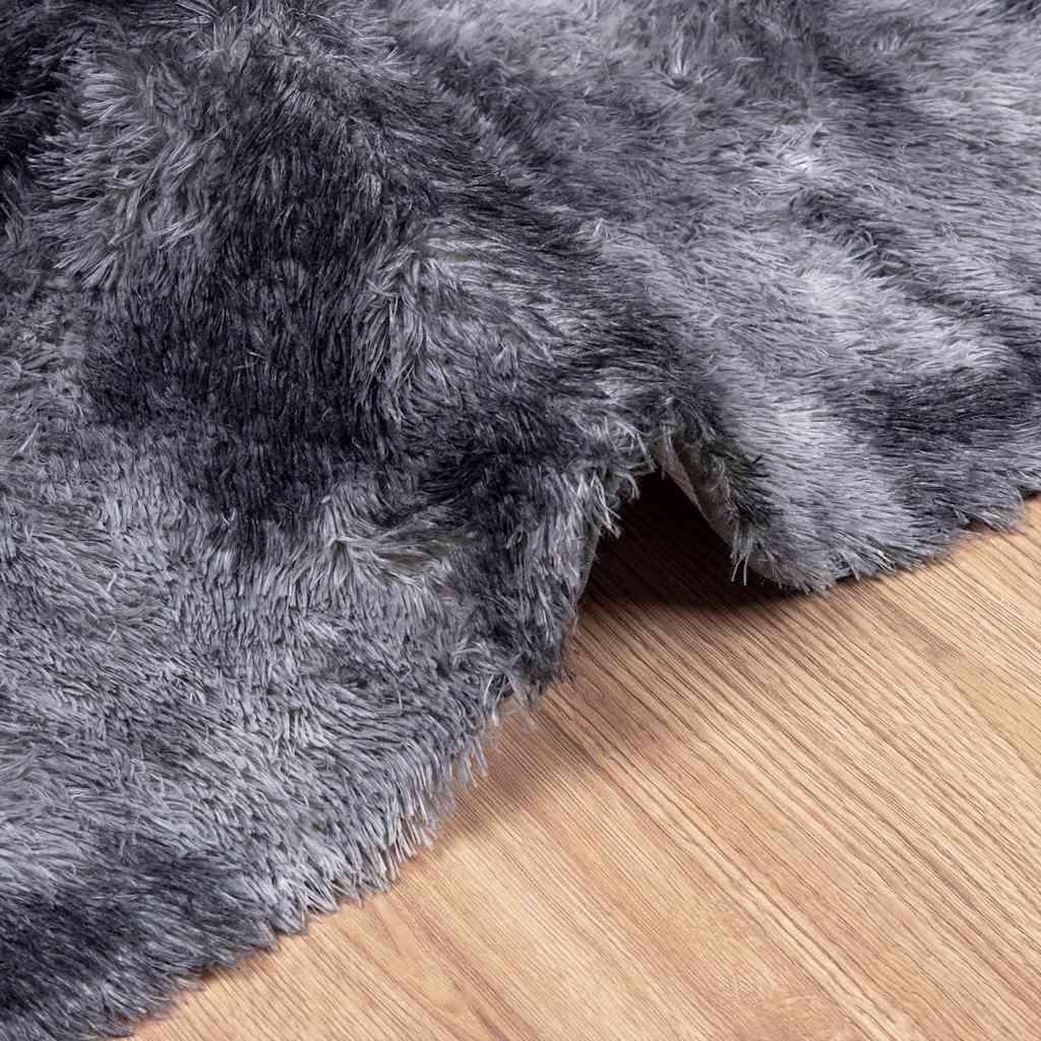 Voir la diapositive 5 : VIDAXL Tapis shaggy a poils longs NAVARRA gris fonce 120x120 cm