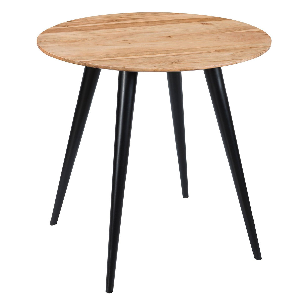 MAISON PAVANE Table ronde 2 personnes en acacia et pieds en métal  D80 cm-Modasa