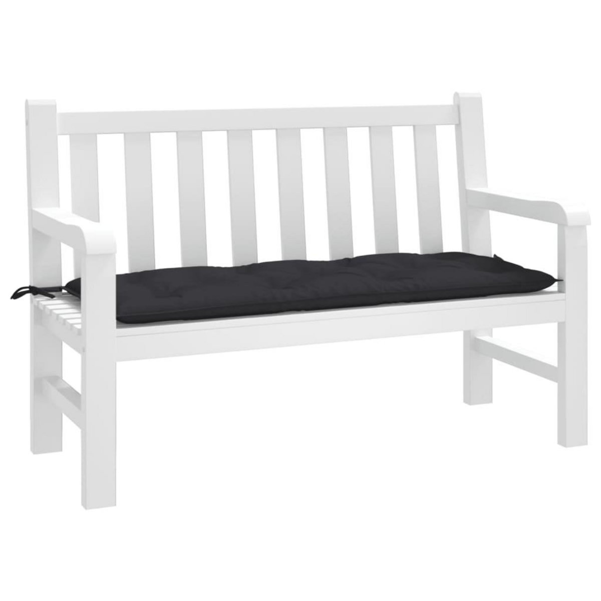 VIDAXL Coussin de banc de jardin noir 120x50x7 cm tissu oxford