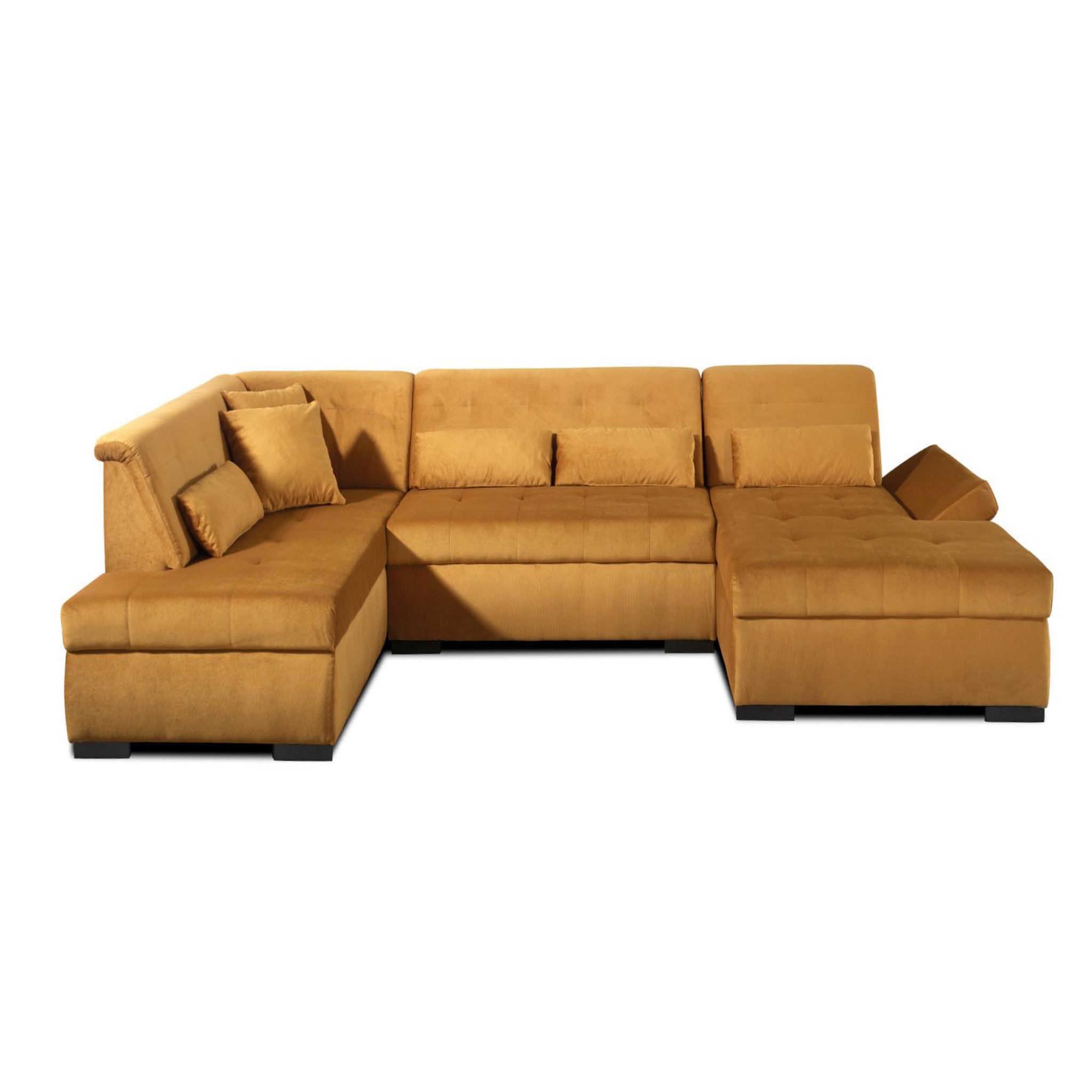 Voir la diapositive 5 : LISA DESIGN Vermont - canapé panoramique d'angle gauche - 7 places - xxl - en velours