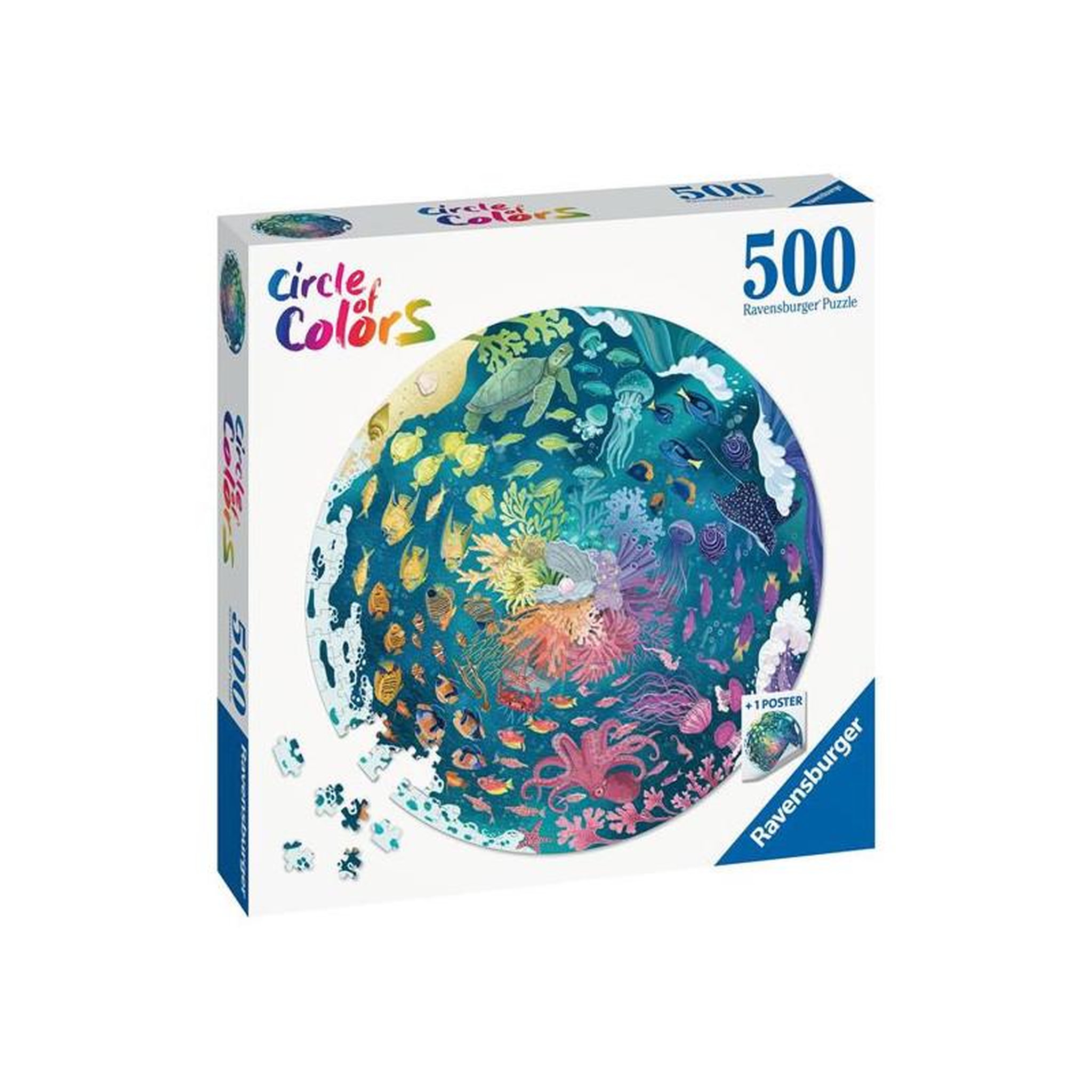 RAVENSBURGER Puzzle rond 500 pièces Océan Circle of Colors – Ravensburger