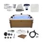 Voir la diapositive 3 : MSpa Spa rigide 6 places hydromassages. 4 coussins avec housse de protection. OSLO AMBER. beige. L 160 x P 160 x H 65 cm