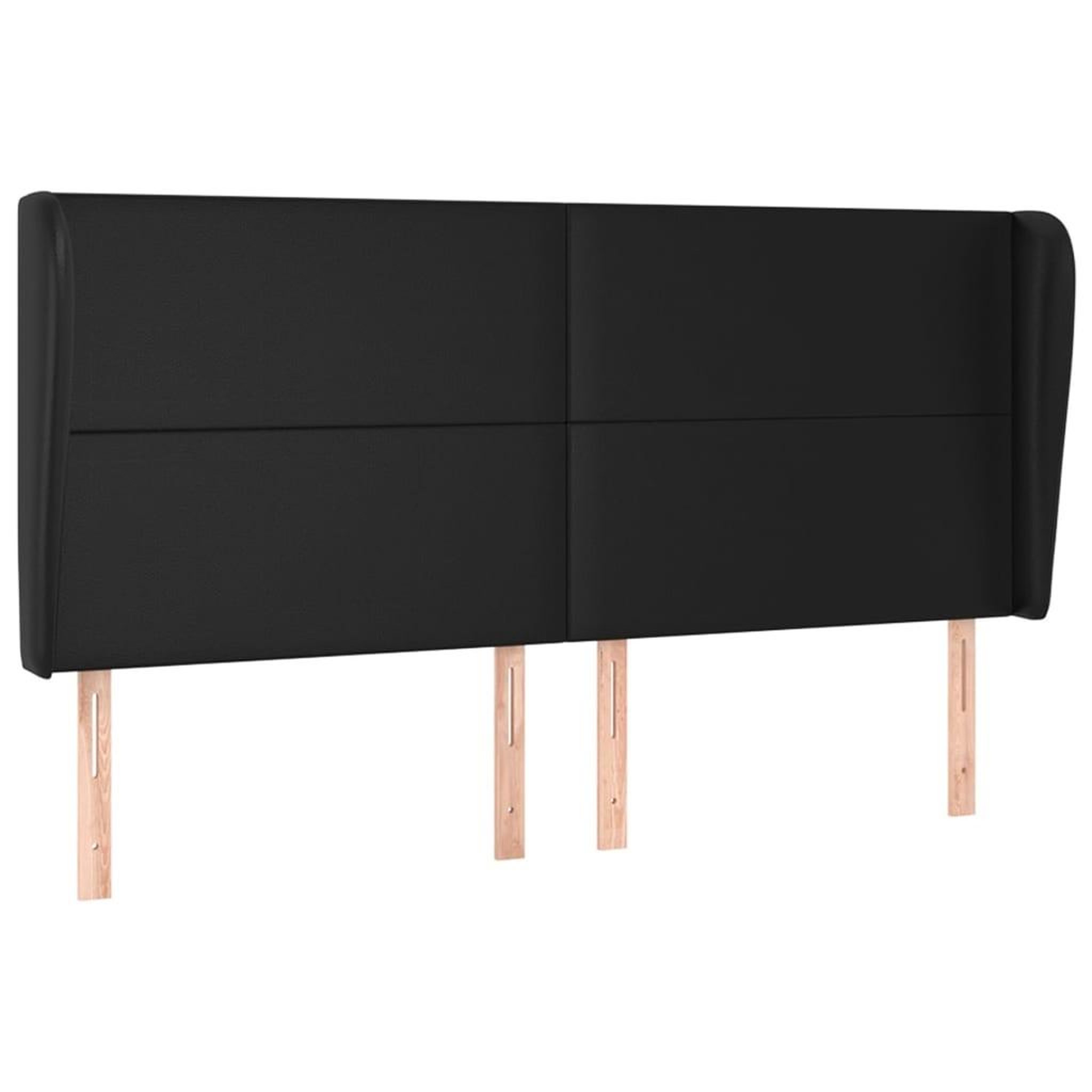 Voir la diapositive 2 : VIDAXL Tete de lit avec oreilles Noir 203x23x118/128 cm Similicuir