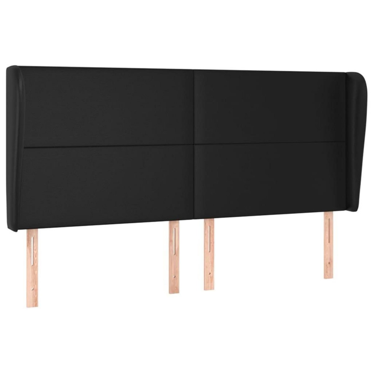 VIDAXL Tete de lit avec oreilles Noir 203x23x118/128 cm Similicuir