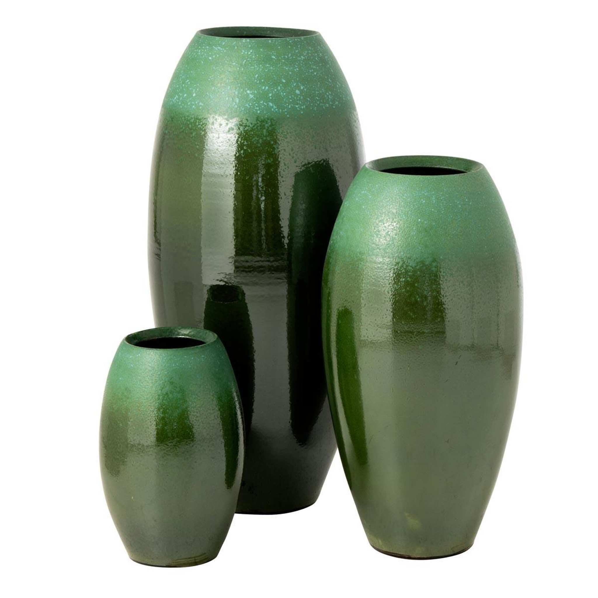 Voir la diapositive 2 : J-LINE Vase design en céramique  verde  70cm vert foncé