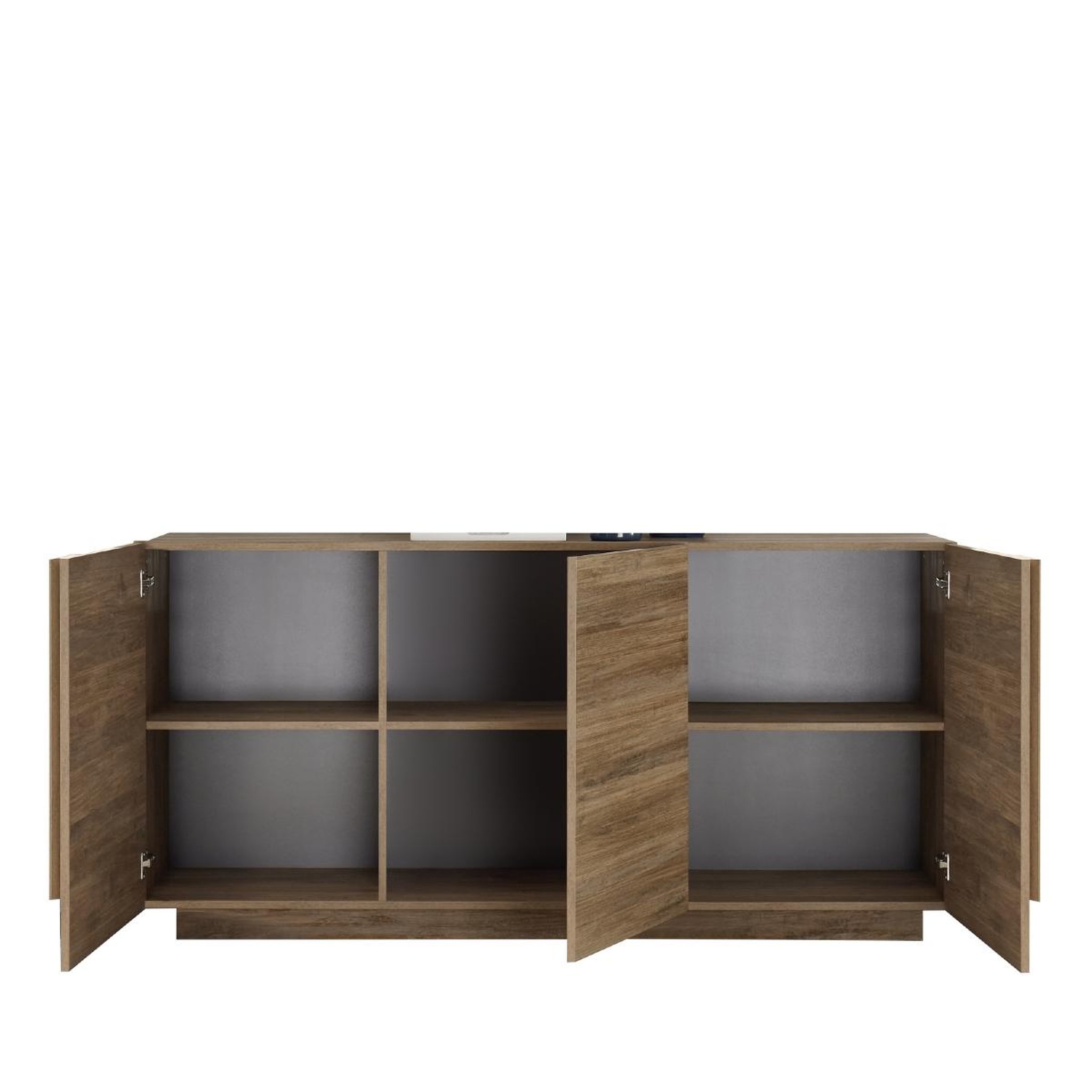 Voir la diapositive 4 : JLC KREATION Buffet contemporain bois 3 portes 180cm terra