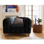 Voir la diapositive 1 : LISA DESIGN Walter - fauteuil chesterfield en velours - pieds bois