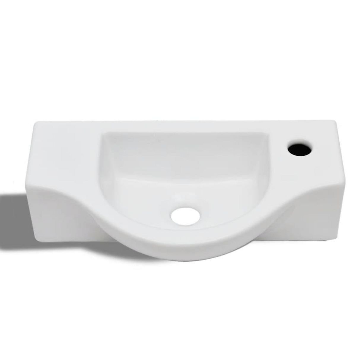 VIDAXL Vasque a trou pour robinet ceramique Blanc pour salle de bain