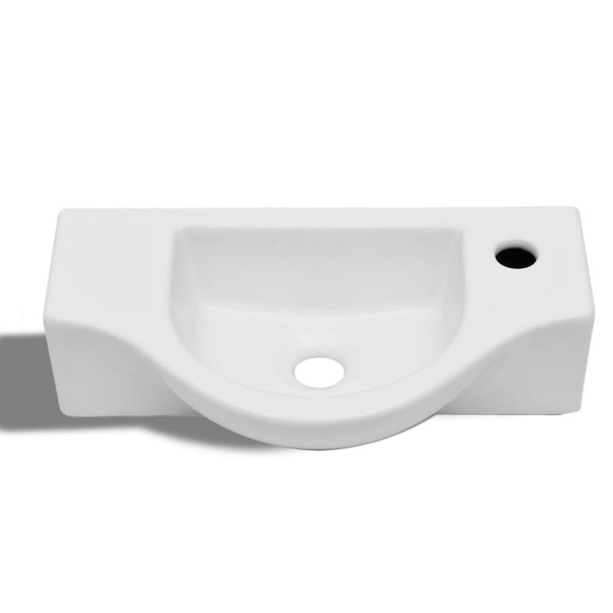 VIDAXL Vasque a trou pour robinet ceramique Blanc pour salle de bain